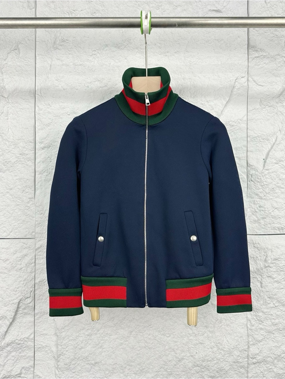 Gucci Navy Jacket with Green & Red Trim